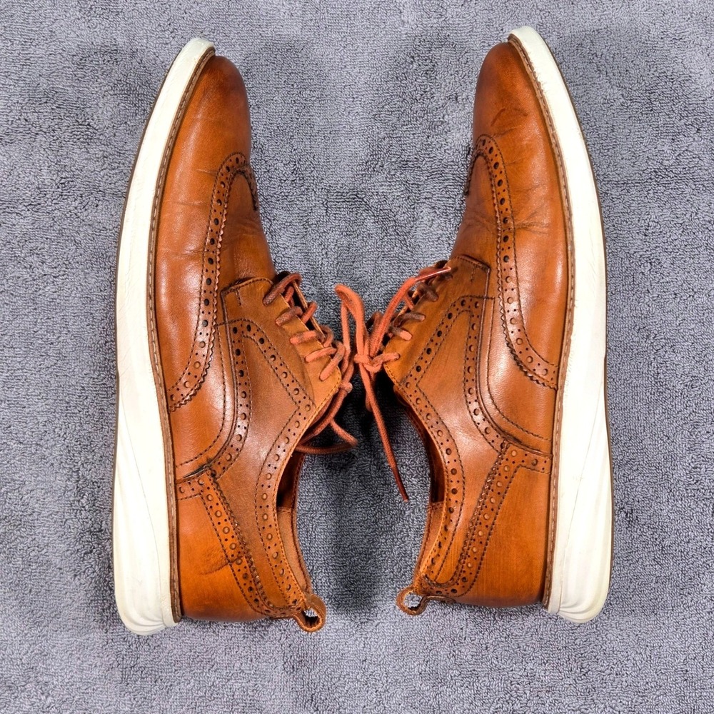 Cole Haan Grand.OS Wingtip Oxfords Mens 10.5M Tan Leather Good C26930 Brogue - Picture 8 of 13